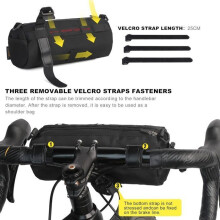 Fietsstuurtas, schoudertas voor racefietsen, mountainbikes, fietsaccessoires, zwart + zwart
