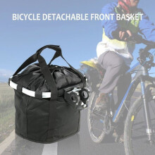 Bicycle Basket - OTBACT - Removable - Canvas - Black - 34L x 25W x 28H cm
