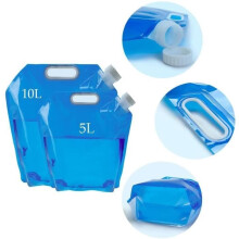 Opvouwbare waterzak, 5L + 10L waterfles, draagbare watertas, 2-delige drinkwatercontainer voor kamperen en wandelen