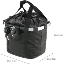Fahrradkorb – OTBACT – Abnehmbar – Canvas – Schwarz – 34 x 25 x 28 cm (L x B x H)