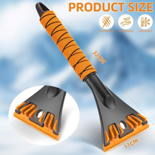 Car ice scraper - SIGHTMARK - 32x13 cm - Removable handle - Sturdy ABS - Orange - Non-slip 1