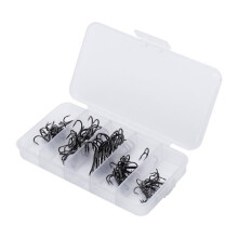 Treble hooks - OMABETA - 50 pieces - High carbon steel - 5 sizes - Mixed