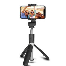 Asta per selfie, treppiede da pavimento, per cellulare, universale, con rotazione a 360 gradi, testa multifunzione, portatile, ideale