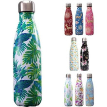 Borraccia - BIGOOD - 500 ml - Acciaio inossidabile termico - Senza BPA - Design a foglia di banana