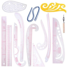 13-delige French Curve Couture set, multifunctionele naailiniaal, naaigereedschap, kledingliniaal, metrisch proeflapje