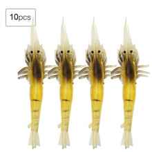 Set di 10 esche artificiali in plastica morbide e realistiche per la pesca di gamberetti, esche artificiali, accessori