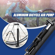 Fahrradpumpe mit Manometer (120 Psi), Mini-Handpumpe mit Schlauch, Fahrrad-Fußpumpe mit Presta-/Schrader-Ventil, Mini-Fahrradpumpe