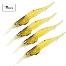 Set of 10 soft and realistic plastic fishing lures for shrimp, artificial baits, accessories