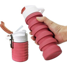 550 ml faltbare Silikon-Wasserflasche für unterwegs, z. B. im Auto, praktischer Trinkbecher, verschiedene Farben, groß