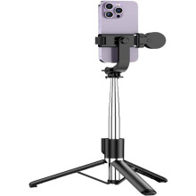 Asta per selfie, asta per selfie 4 in 1, treppiede rinforzato e stabile, asta telescopica, asta per selfie regolabile da 130 cm, treppiede
