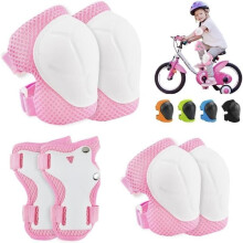 Beschermingsset voor rolschaatsen - Kinderen - Roze en wit - 6-delig - Multisport