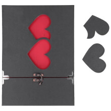 Sonew DIY-Album, kreatives Fotoalbum, doppelter herzförmiger Rahmen, Frontdekoration, Leinenalbum mit Blumen- und Pflanzenmotiv