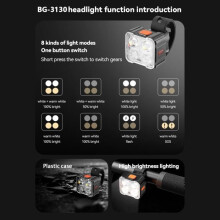 6 LED front bicycle light, USB charger, rear light for mountain bikes, waterproof cycling flashlight, safety light (white)