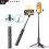 Extendable selfie stick, universal phone holder, adjustable LED light, wireless Bluetooth remote control, long-lasting battery 5