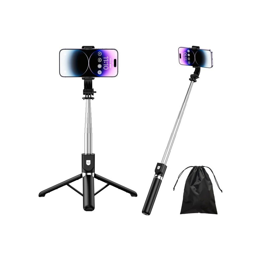 Selfie Stick, 4-In-1 Selfie Stick, Reinforced And Stable Tripod, Telescopic Pole, 130Cm Adjustable Selfie Stick Tripod Monopod, Black 9102920074428