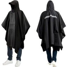 3-in-1 Rain Cape – Multifunctional Black Poncho – Rain Protection (Waterproof) – Groundsheet – Extra Tent