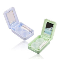 Contact lens case, portable contact lens case, with storage container, square care box, for home, travel