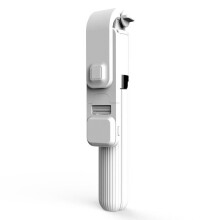L03S Selfie stick Bluetooth con asta in lega di alluminio, treppiede telescopico e luce di riempimento - Bianco