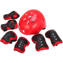 Kinderbeschermingsset - ALUULA - Helm + elleboog-/kniebeschermers - 7-delig - Rood - Multisport