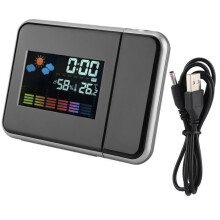 Zwarte LED digitale weerprojector, wekker en kalender - SURENHAP