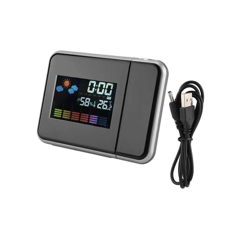 Aihontai Black Led Digital Weather Projector Alarm Clock Calendar - Surenhap