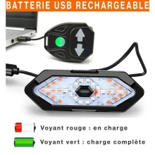 Bicycle Turn Signal, Wireless Remote Control Bicycle Tail Light, USB Rechargeable - with Sound Effects - 5 Lighting Modes - Waterproof