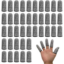 Finger cots, reusable finger protectors, elastic finger covers, cut-resistant protection (40 pieces, grey)