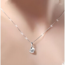 Collana con ciondolo in argento e zirconi intarsiati, gioiello in argento, regalo di Natale per donna