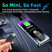 Ασύρματος προσαρμογέας CarPlay - HAUTSTORE - 2 σε 1 - WIFI 5.8GHz - Plug & Play - CarPlay Dongle