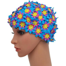 Women's Retro Floral Swim Cap