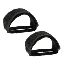 Bicycle Fixed Band Bike Pedal Bands Foot Set with Straps Carrier Adhesive Pedal Toe Clip Strap Belt 2Pcs (Black)