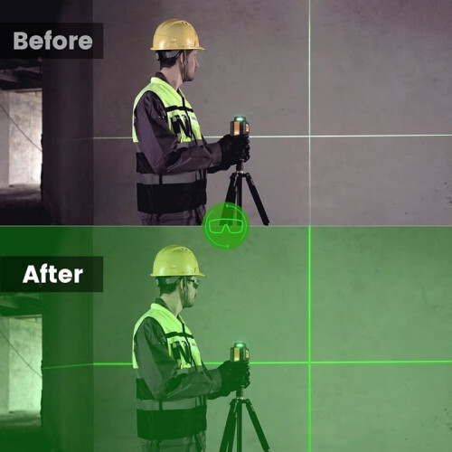 Safety glasses for green lasers, improving laser beam visibility. Tools > Protective Equipment 2
