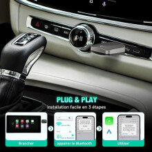 Draadloze CarPlay- en Android Auto-adapter, 2-in-1 auto-adapter, stabiel en gebruiksvriendelijk, USB C/A