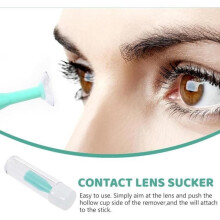 4-piece silicone tool set for removing soft and rigid contact lenses, with portable suction cup