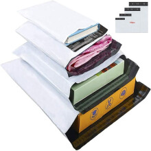 100-pack of shipping envelopes in 4 sizes: C5, A4, A3, B3 – Plastic mailing bags