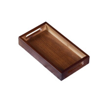 Bandeja de Chá de Bambu Feita À Mão Estilo Japonês Prato de Serviço para Café Mesa de Cozinha Sala de Estar Cor de Madeira Pequena