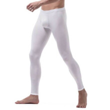 iixpin Men's Sports Leggings Elastic Tights Sports Pants Gym Fitness Running M-XL White