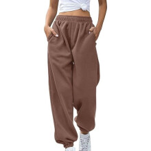 Effen harem joggingbroek voor dames met zakken, elastische baggy fitness trainingsbroek, casual sportieve harembroek