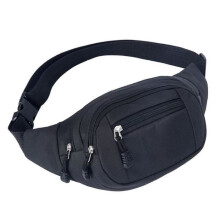 Waterproof Canvas Fanny Pack, Fashionable Multifunctional Sports Bag for Men and Women - Black