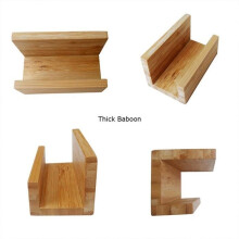 2x Bamboo Wood Business Card Holder for Office, Sturdy Business Card Display Stand for Desk, Suitable for Men