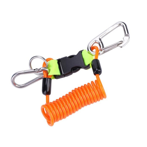 Keep Diving anti-loss spring-loaded lanyard, emergency safety tool with quick release (orange)