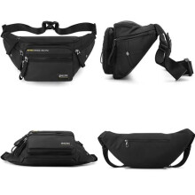 Multifunctional Waterproof Nylon Fanny Pack for Men and Women - Grey