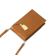 David Jones - Women's Mobile Phone Crossbody Bag - Small Shoulder Bag - Elegant Faux Leather Clutch - Brown