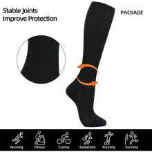 7 Pairs of Compression Socks for Women and Men 15-20 mmHg are the Best Sports and Medical Socks (Black)