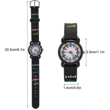 DUO Kinderuhr, wasserdichte Kinderuhr, 3D-Cartoon-Design, kleine Armbanduhr mit Zeiterfassung für Schüler