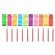 Dance Ribbons, 10 Pack Rhythmic Gymnastics Ribbon Streamer 2M Children's for Artistic Training Dance Stick