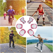 Kinderkniebeschermers, knie- en elleboogbeschermers, beschermingsset voor meisjes en jongens van 2-7 jaar (roze)
