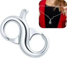 1 item - 925 Sterling Silver Lobster Clasp - Double Opening Bracelet Extender - Jewelry Clasp and Buckle - 13.8mm