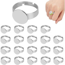 Ringmaakset: 12 mm platte basis, verstelbaar, roestvrij staal, voor het maken van sieraden en andere accessoires...