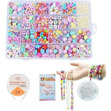 5-teiliges Set mit 24 Acryl-Gittern zum Selbermachen – Halskette und Armband – Unisex – Für Kinder – Verpackung: 19 x 13 cm #Auswahl